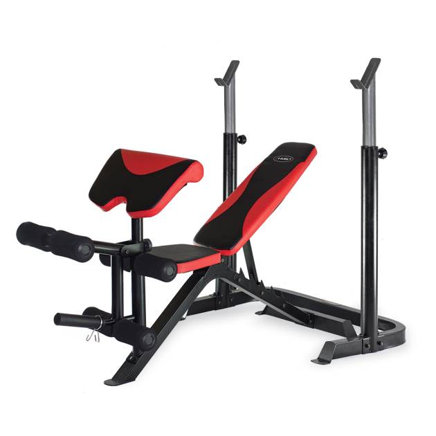 LS3859 HMS panca multifunzione con supporto bilanciere e leg extension per home gym